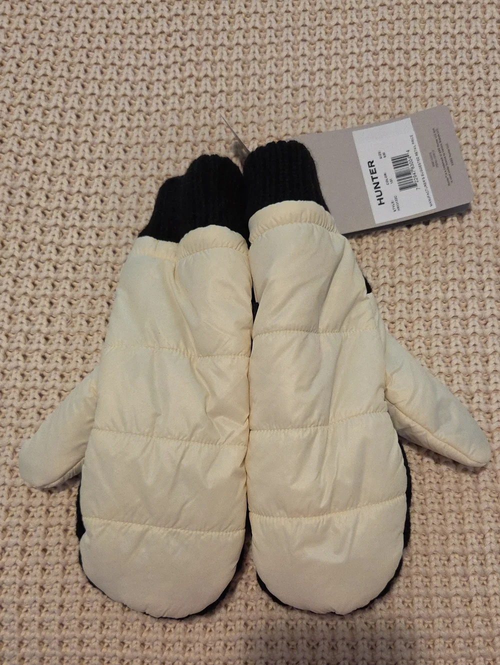 Hunter Women's Intrepid Fleece Mittens In White Willow Size S/M